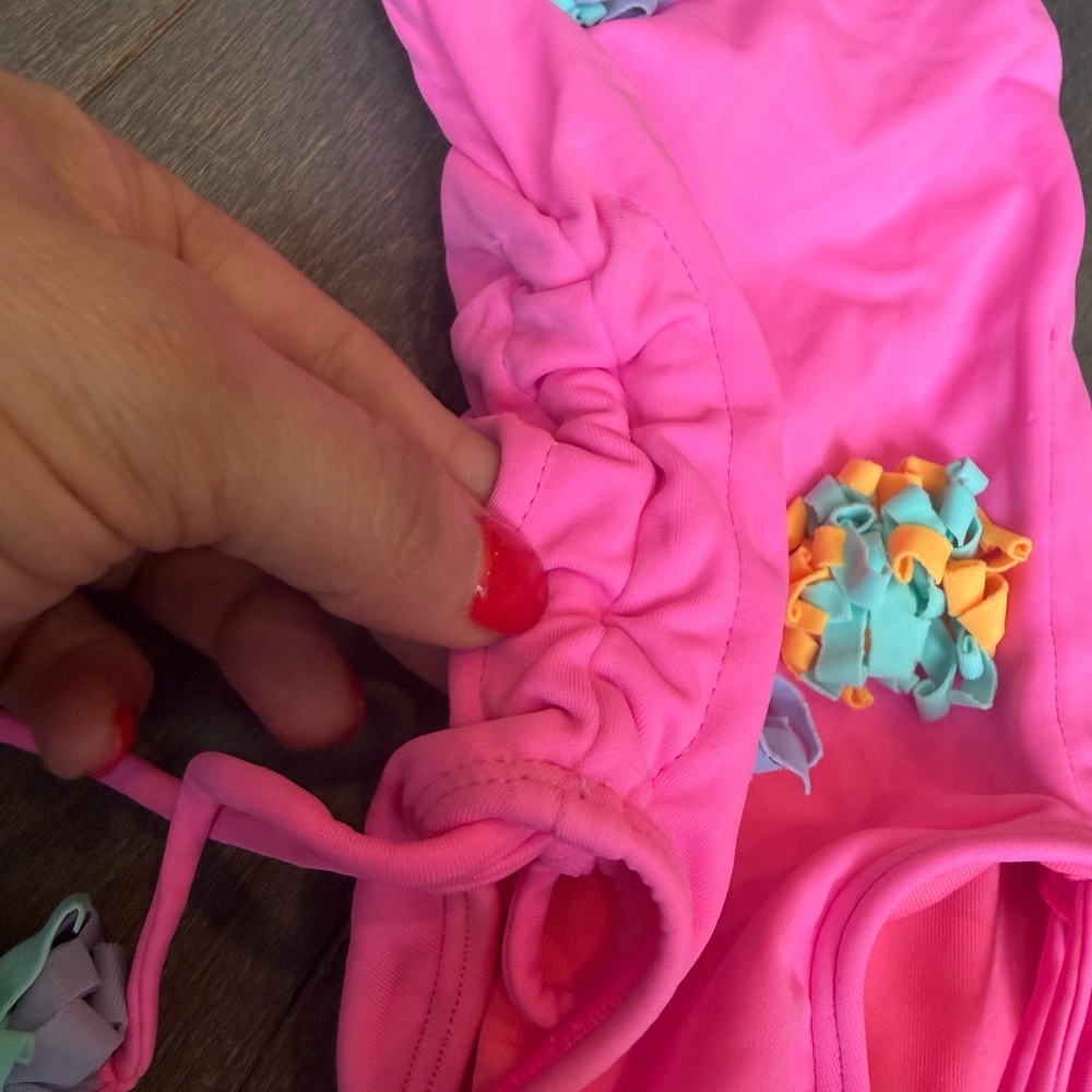 Designer From Denny’s! Peixoto Bright Pink Girls One-Piece Swimsuit - Picture 5 of 13